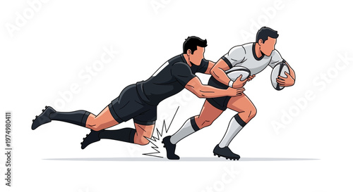 Dynamic Rugby Action Players Competing Fiercely During A Match