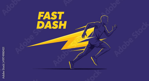 Dynamic Runner Captures Speed And Agility With Electric Bolt Motif