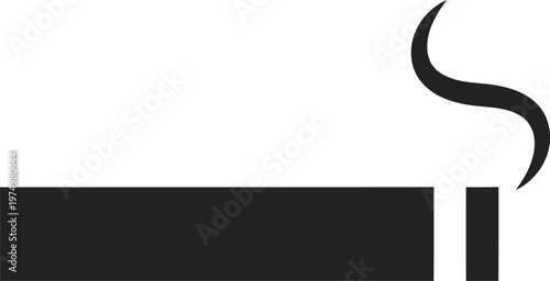 Vector graphic illustration of a smoking cigarette with smoke rising