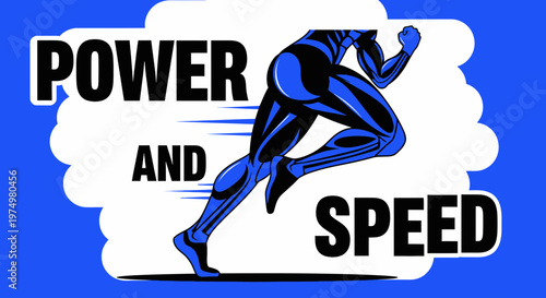 Dynamic Runner Depicting Power And Speed Motivational Graphic