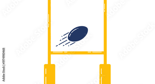 Dynamic Rugby Ball Soaring Through Goalposts For Score