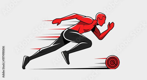 Dynamic Runner In Motion Representing Speed And Agility