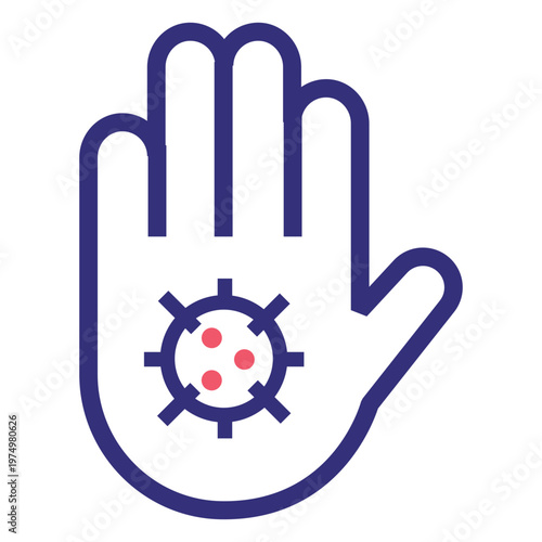 Stop covid 19 hand stroke icon
