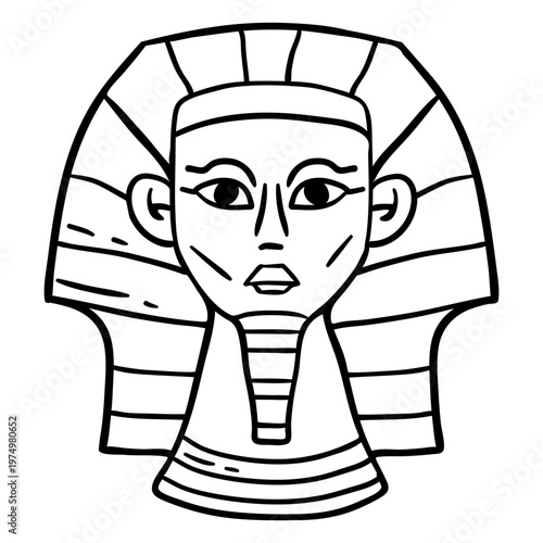 Hand drawn egypt sphinx head symbol stroke