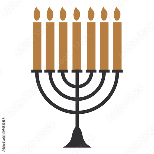 Hanukkah menorah flat