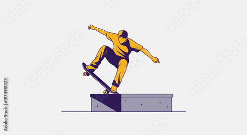 Dynamic Skateboarder Executes Aerial Trick On Urban Obstacle