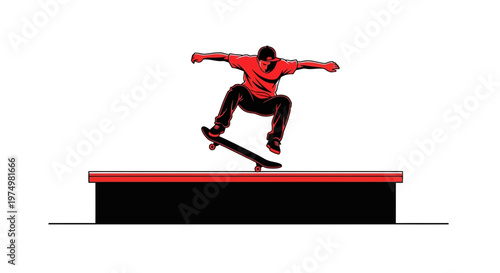 Dynamic Skateboarder Executes Mid-Air Trick Over Street Obstacle