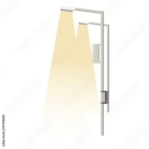 Light street columns sidewalk flat