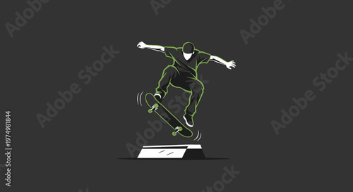 Dynamic Skateboarder Captures Mid-Air Thrill Performing Awesome Trick With Precision