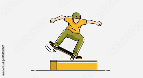 Dynamic Skateboarder Executes Trick on Urban Ramp