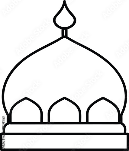 a mosque dome silhouette vector outline vector