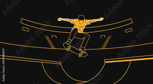 Dynamic Skateboarder Captures The Thrill Of Extreme Sports In Mid-Air