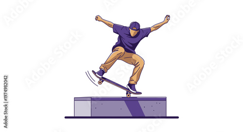 Dynamic Skateboarder Performs Thrilling Trick On Urban Obstacle