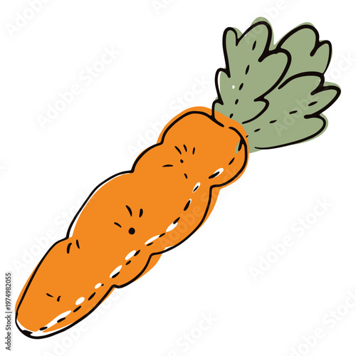 Colored rag carrot doodle