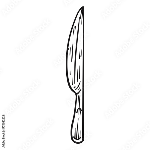 Knife utensil hand drawn