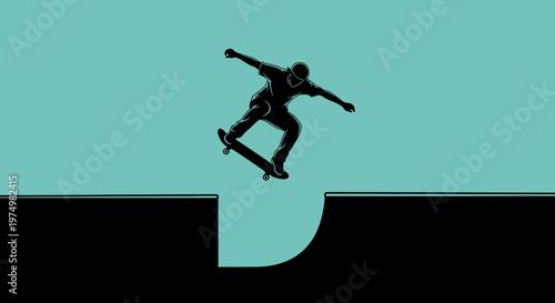 Dynamic Skater Soars Above Ramp Capturing Extreme Sport Thrill