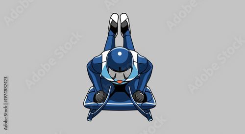 Dynamic Skeleton Athlete Racing Downhill With Speed And Precision