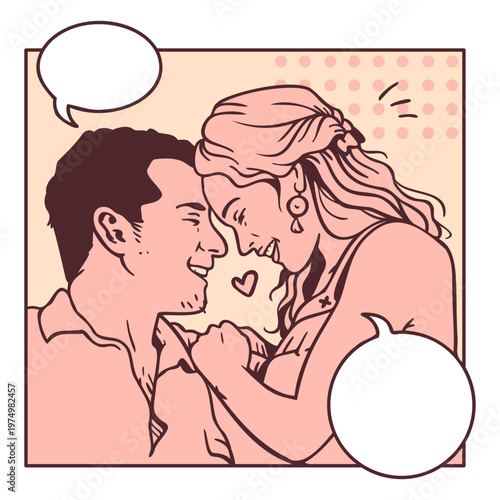 Happy couple comic pannel