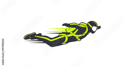 Dynamic Skydiver Icon Capturing Speed And Aerodynamic Form