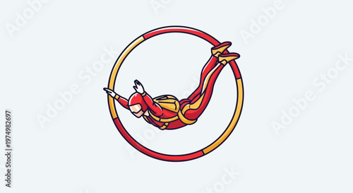 Dynamic Skydiving Acrobatics Performed Within A Circular Hoop