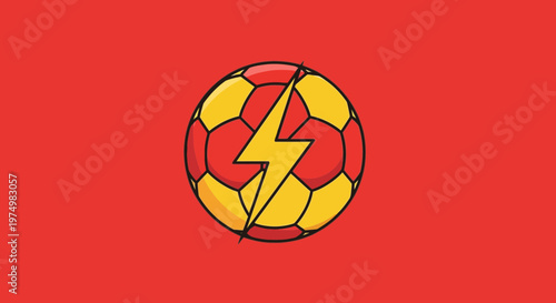 Dynamic Soccer Ball Emblem With Lightning Bolt Icon Sport Energy