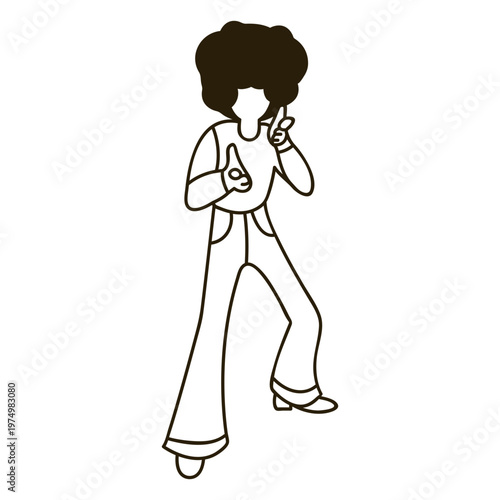 Disco afro move 70s stroke