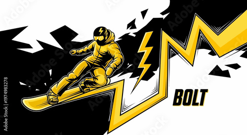 Dynamic Snowboarder Captures The Thrill Of Winter Sports Action