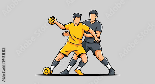 Dynamic Sports Duo Illustrating Athletic Competition And Teamwork