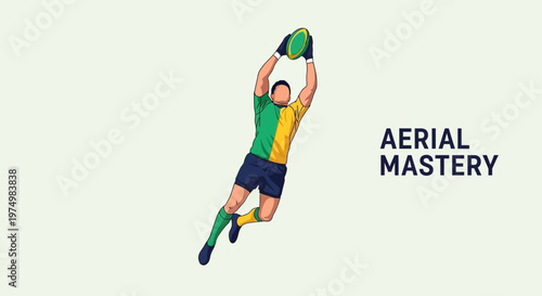 Dynamic Sports Figure Leaping For The Catch In Mid Air