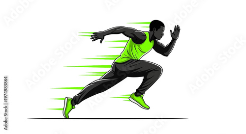 Dynamic Sprinter Captures Speed And Athleticism In Motion