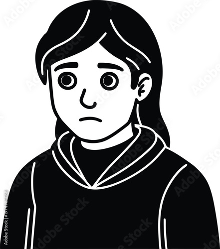 a sad people silhouette  vector