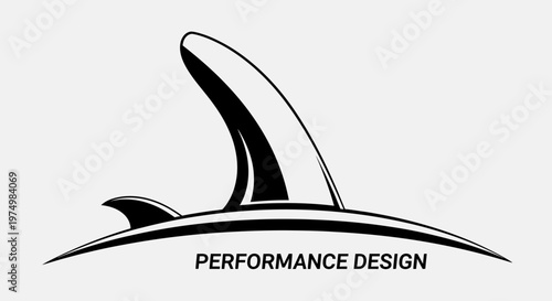 Dynamic Surfboard Fin Logo Represents Speed And Agility On Water
