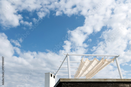 Blue Sky with White Clouds and Modern Architecture
