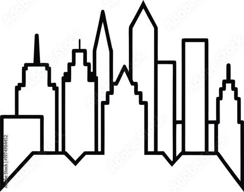 a skyline background silhouette outline vector