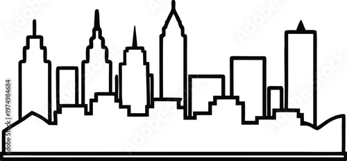 a skyline horizon silhouette outline vector