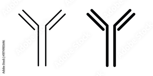 Antibody icon on white background. linear pictogram. Flat symbols