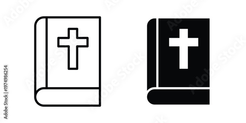 Bible icon on white background. linear pictogram. Flat symbols