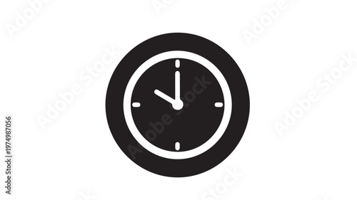 Round Analog Clock Face On White Background For Time Concepts