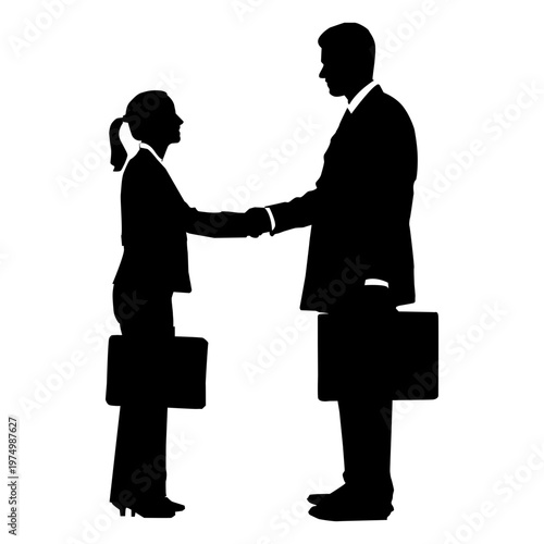 Business deal silhouette people