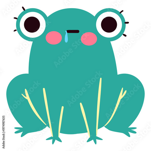 Hungry frog cute character