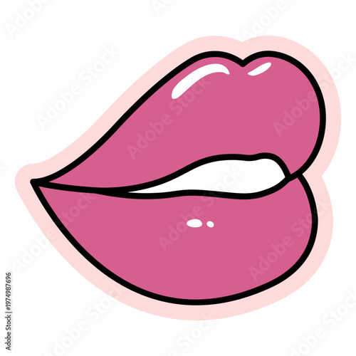 Simple sideways glossy lips