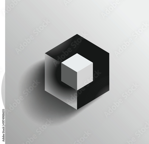 Abstract 3D geometric cube logo design