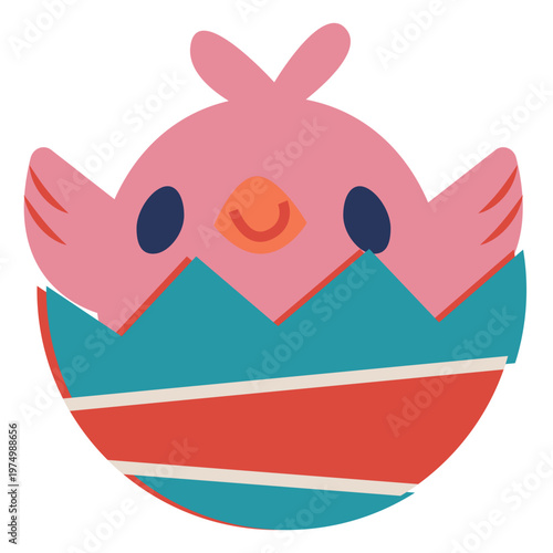 Cute Easter egg chick animal