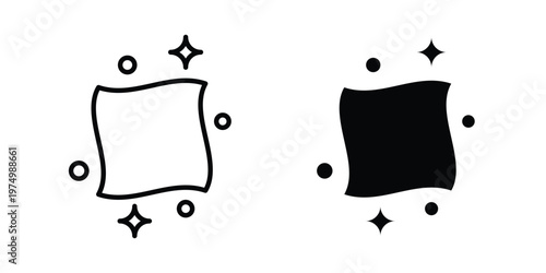 Cleaning cloth icon on white background. linear pictogram. Flat symbols