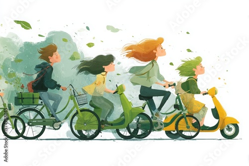 Happy Children Summer Vacation: Flat Vector Illustrations