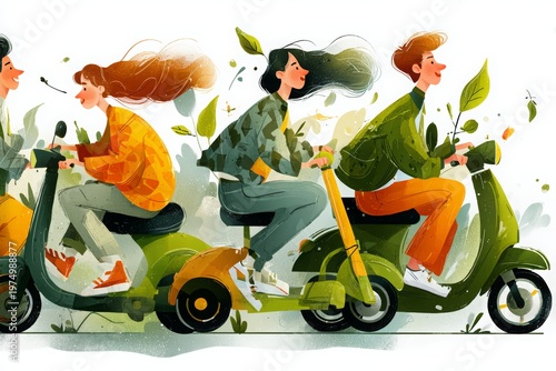 Happy Children Summer Vacation: Flat Vector Illustrations