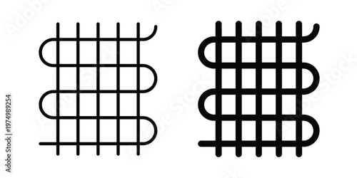Condenser coil icon on white background. linear pictogram. Flat symbols