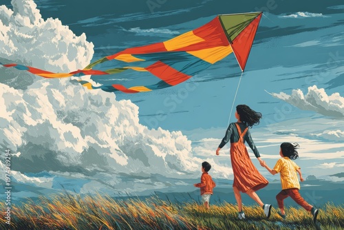Happy Children Summer Vacation: Flat Vector Illustrations