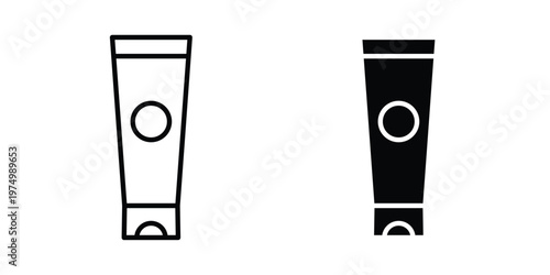 Cream tube icon on white background. linear pictogram. Flat symbols