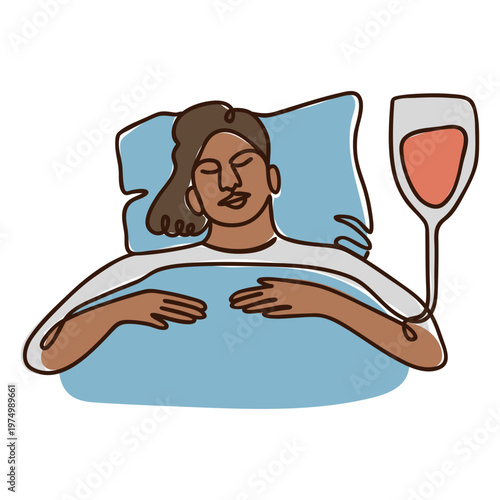 Sick people continuous line blood transfusion